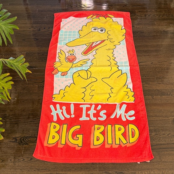 Vintage Sesame Street Big Bird Beach Towel - Made in Japan - Franco Mftg - Picture 13 of 13